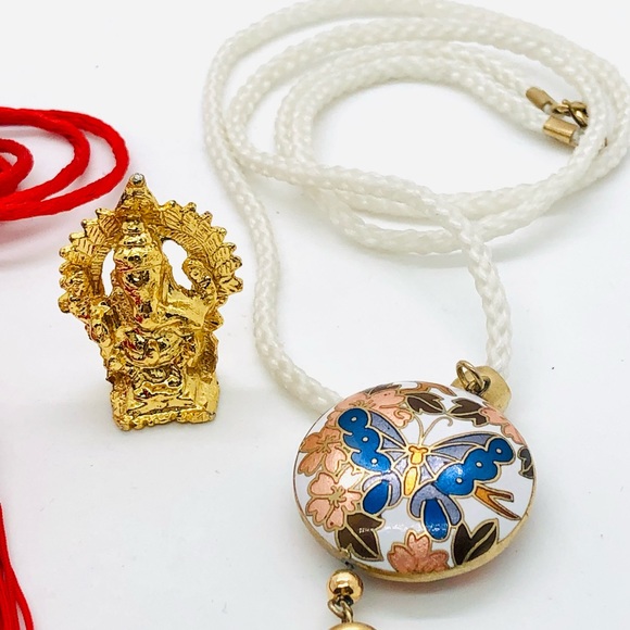 Vintage Asian Tassel / Cloisonné Necklace Lot - Picture 6 of 9